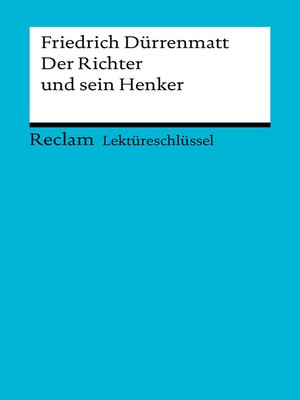 cover image of Lektüreschlüssel. Friedrich Dürrenmatt